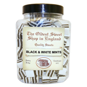 WHITE and Black Mint Jar - The Oldest Sweet Shop In The World